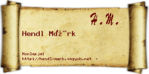 Hendl Márk névjegykártya
